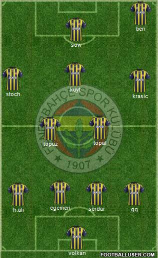 Fenerbahçe SK Formation 2012