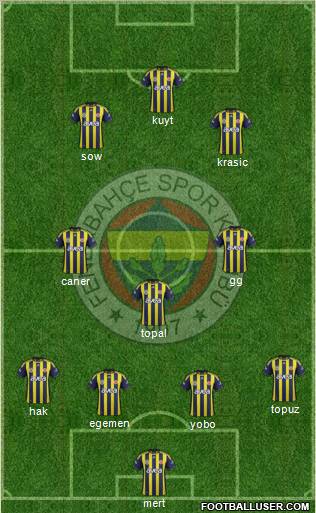 Fenerbahçe SK Formation 2012