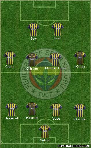 Fenerbahçe SK Formation 2012