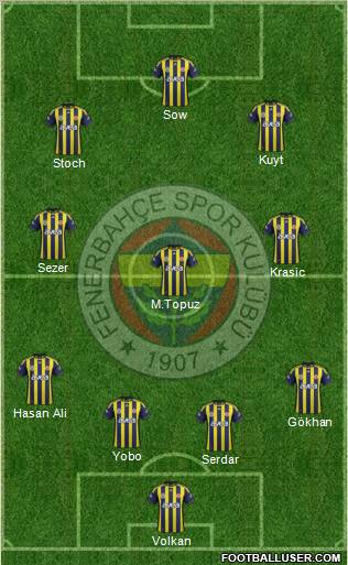 Fenerbahçe SK Formation 2012