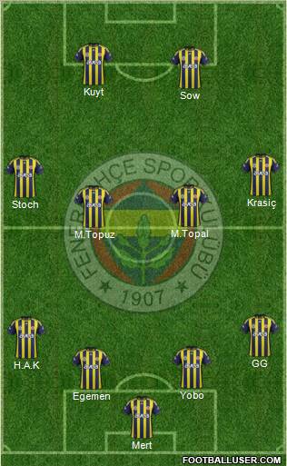 Fenerbahçe SK Formation 2012