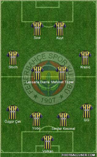Fenerbahçe SK Formation 2012