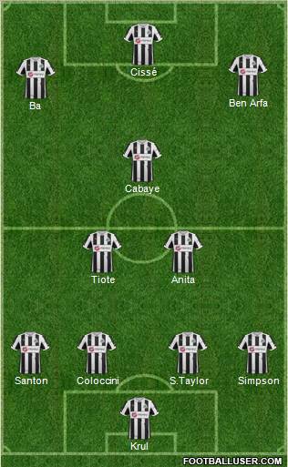 Newcastle United Formation 2012