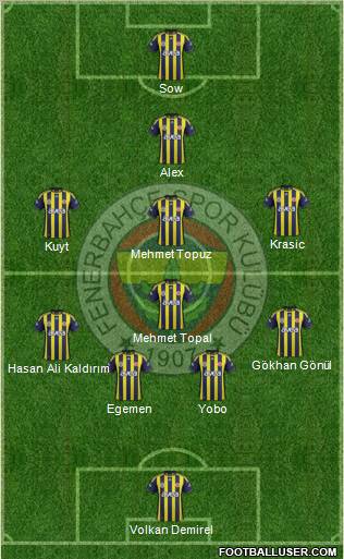 Fenerbahçe SK Formation 2012