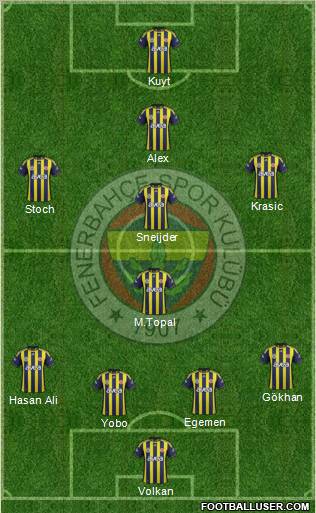 Fenerbahçe SK Formation 2012