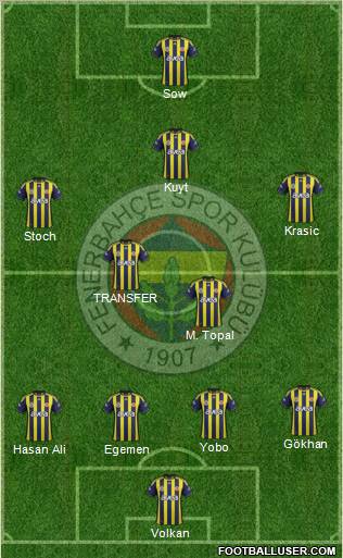 Fenerbahçe SK Formation 2012