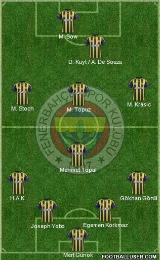 Fenerbahçe SK Formation 2012