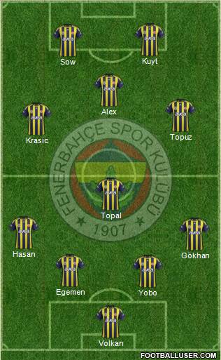 Fenerbahçe SK Formation 2012