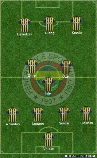 Fenerbahçe SK Formation 2012