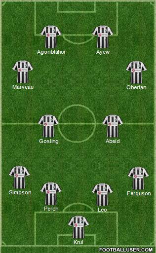 Newcastle United Formation 2012