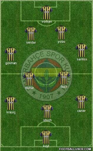 Fenerbahçe SK Formation 2012