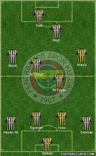 Fenerbahçe SK Formation 2012