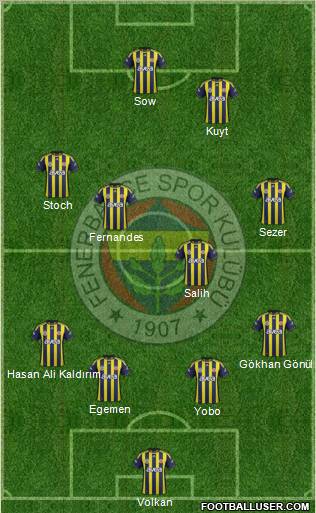 Fenerbahçe SK Formation 2012