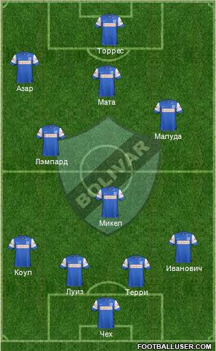 C Bolívar 4-5-1 football formation