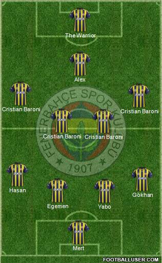 Fenerbahçe SK Formation 2012