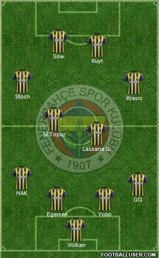 Fenerbahçe SK Formation 2012