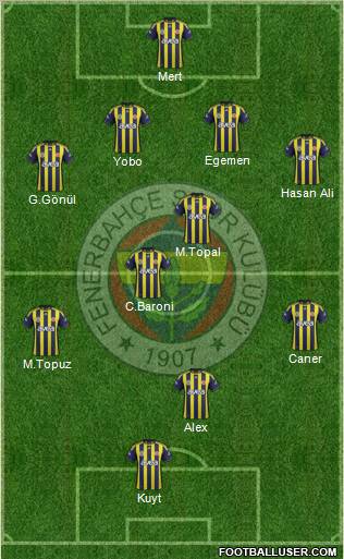 Fenerbahçe SK Formation 2012