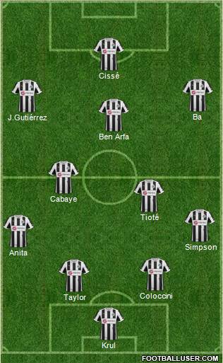 Newcastle United Formation 2012