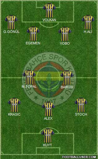 Fenerbahçe SK Formation 2012