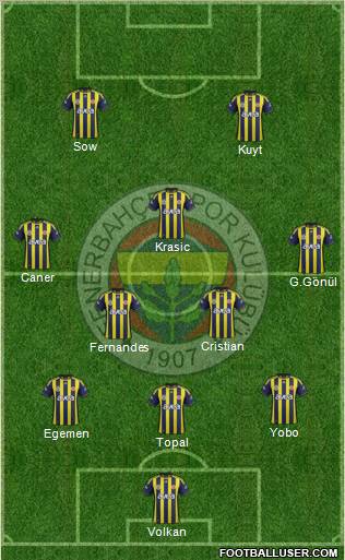 Fenerbahçe SK Formation 2012