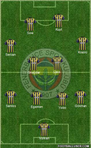 Fenerbahçe SK Formation 2012
