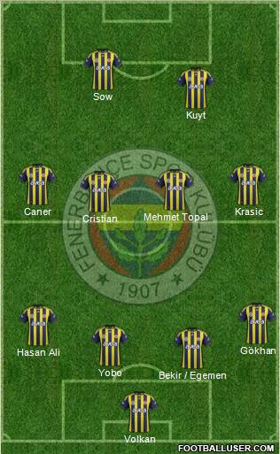 Fenerbahçe SK Formation 2012