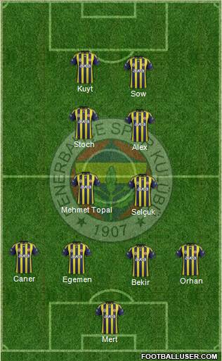Fenerbahçe SK Formation 2012