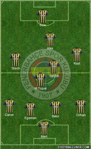Fenerbahçe SK Formation 2012