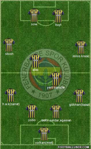 Fenerbahçe SK Formation 2012