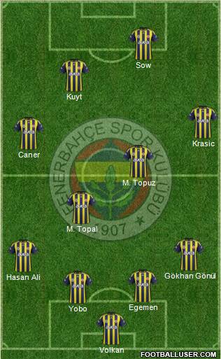 Fenerbahçe SK Formation 2012