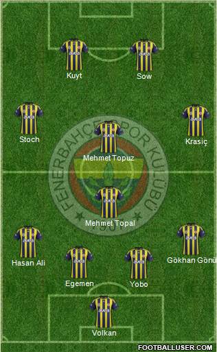 Fenerbahçe SK Formation 2012