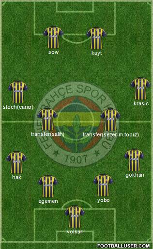 Fenerbahçe SK Formation 2012