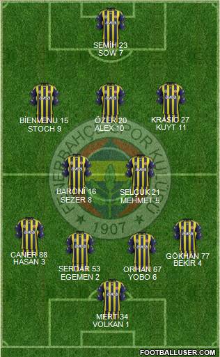 Fenerbahçe SK Formation 2012