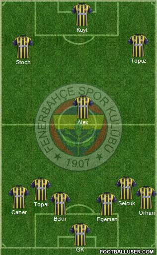 Fenerbahçe SK Formation 2012