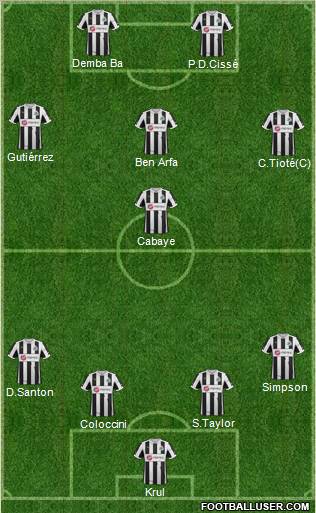 Newcastle United Formation 2012