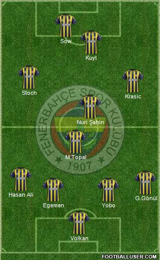 Fenerbahçe SK Formation 2012