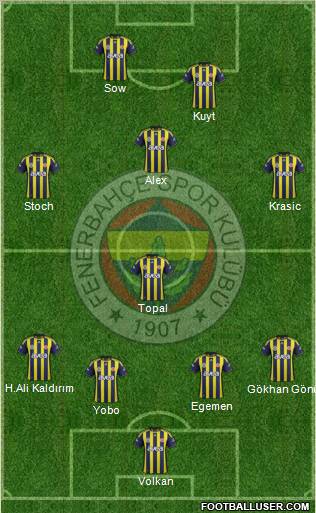 Fenerbahçe SK Formation 2012
