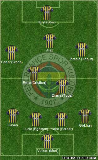 Fenerbahçe SK Formation 2012