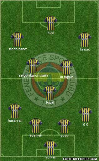 Fenerbahçe SK Formation 2012
