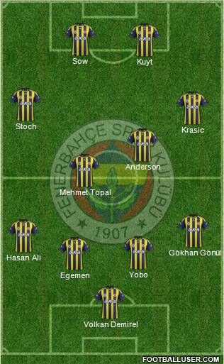 Fenerbahçe SK Formation 2012