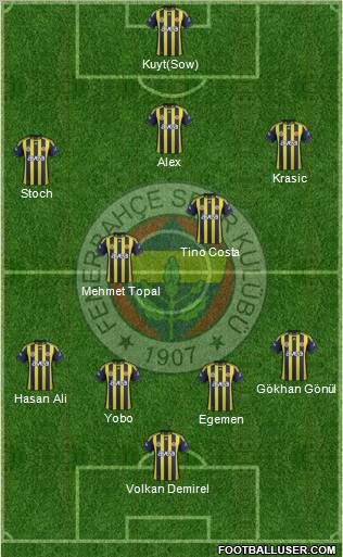 Fenerbahçe SK Formation 2012