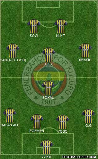 Fenerbahçe SK Formation 2012
