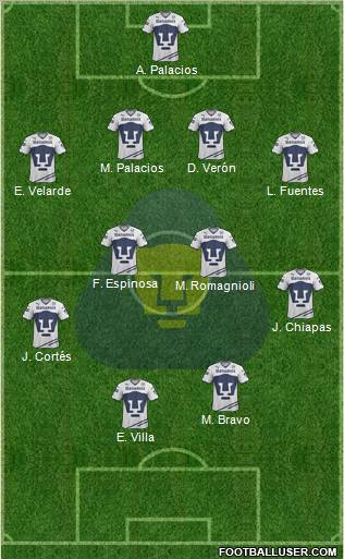 Club de Fútbol Universidad Formation 2012