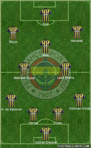 Fenerbahçe SK Formation 2012