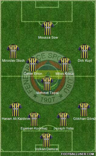 Fenerbahçe SK Formation 2012