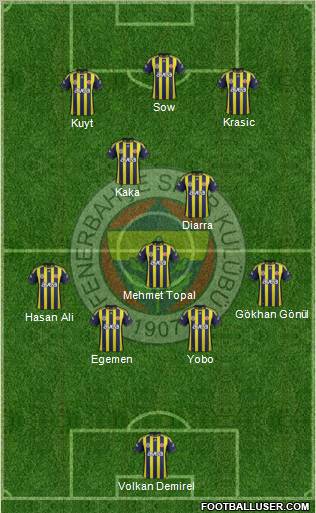 Fenerbahçe SK Formation 2012
