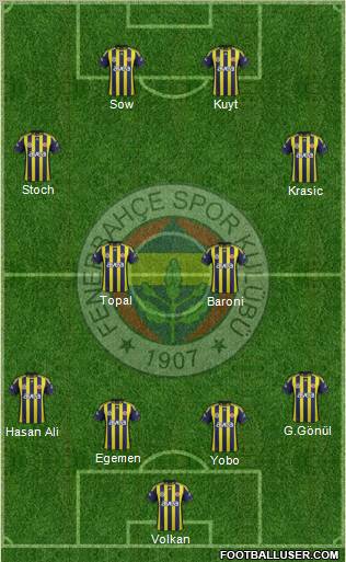 Fenerbahçe SK Formation 2012