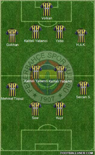 Fenerbahçe SK Formation 2012