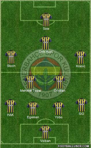 Fenerbahçe SK Formation 2012
