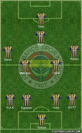 Fenerbahçe SK Formation 2012